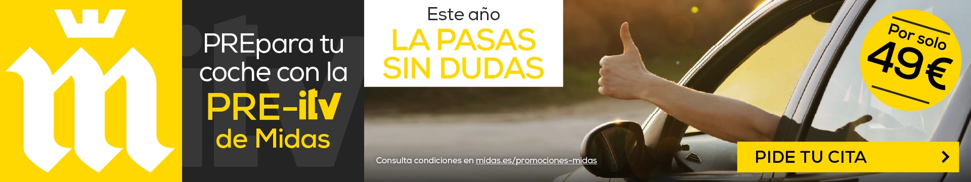 prepara tu coche con la pre itv de midas este año la pasas sin dudas por solo cuarenta y nueve euros pide tu cita
