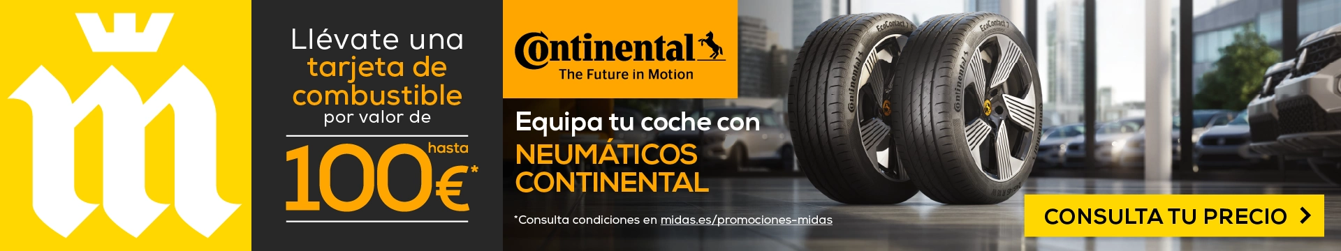llevate una tarjeta combustible por valor de hasta cien euros equipa tu coche con neumaticos continental