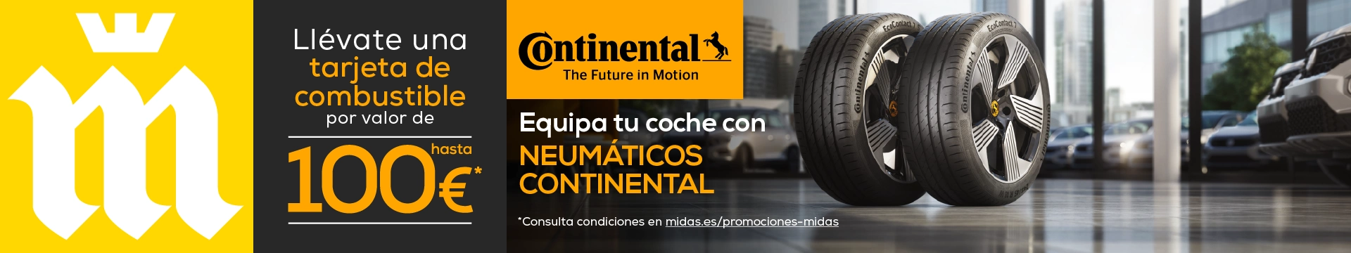 llevate una tarjeta combustible por valor de hasta cien euros equipa tu coche con neumaticos continental