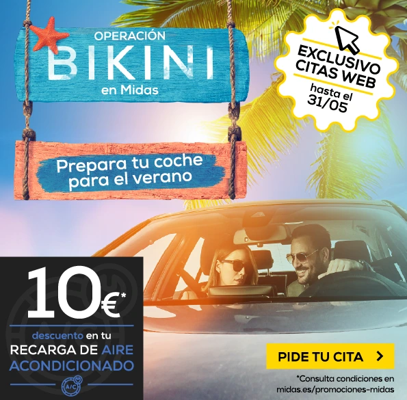 descuento de diez euros en la recarga de aire acondicionado solo hasta el treinta y uno de mayo pide tu cita