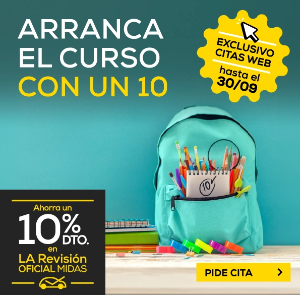 ahorra un diez por ciento en la revision oficial midas de tu coche solo hasta el treinta de septiembre exclusivo citas web pide tu cita