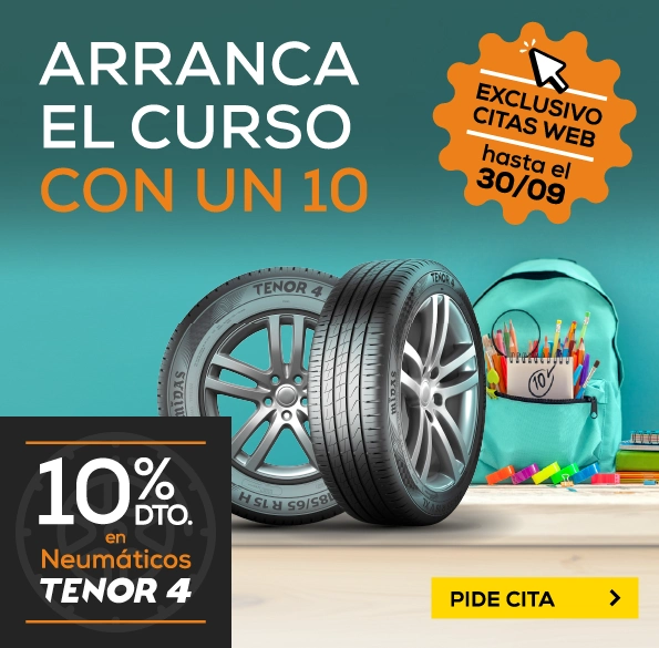 diez por ciento de descuento en neumaticos tenor 4 exclusivo citas web hasta el treinta de septiembre